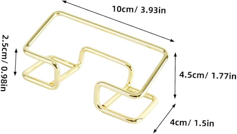 Golden Metal Business Card Holder Hollow Design Vertical Display Stand for Office Desk - Image 2